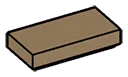 Tile 1 x 2 in Brown, Teak