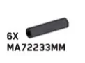 Connector: pipe, small 3 studs long in Gray, Dark (Metallic)