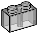 Brick 1 x 2 in Clear (Translucent)