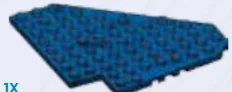 Wing 10 x 10 without corners, right in Blue, Rich Dark