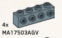 Brick Modified 1 x 4 with side studs in Gray, Light (Metallic)