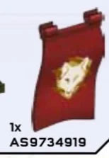 Flag: 1 x 4 x 6 - Dark Red w/ Printed UNSC Fireteam Crimson - Wolf in Multicolored