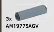 Connector: axle extender 1 x 3 in Gray, Light (Metallic)