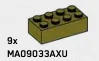 Brick 2 x 4 in Green, Olive Drab (Infinite Green) (Metallic)