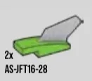 Wing Slope 1 x 3 curved, black stripe with raised tail / fin in Green, Soft Grass