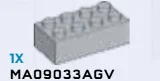 Brick 2 x 4 in Gray, Light (Metallic)