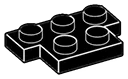 Plate Modified 2 x 3 Off-Set T-shape in Black