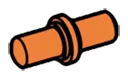 Connector: pin, small in Orange, Bright