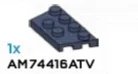 Wedge Plate 4 x 2 in Blue, Smoke (Flake)