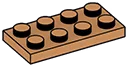 Plate 2 x 4 in Brown, Light Nougat