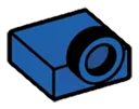Bracket Tile 1 x 1 with one stud on side, ascending in Blue