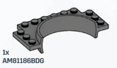 Plate 4 x 8 with center half for 6 x 6 Cylinder in Gray, Dark (Flake)