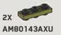 Plate Modified 1 x 3 Connector: male:male in Green, Olive Drab (Infinite Green) (Metallic)