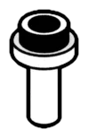 Connector: pin, small with stud in White