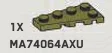 Wedge Plate 2 x 4 - Left in Green, Olive Drab (Infinite Green) (Metallic)