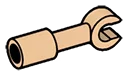 Connector: pipe, small 1 stud long with extended clip in Brown, Light Tan