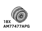 Wheel, Rim, Small: central groove, tank idler in Gray, Steel