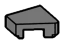 Tile 1 x 1 without corner, right in Gray, Dark (Flake)