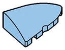 Slope brick 2 x 3 curved slope corner round, right in Blue, Deep Pastel