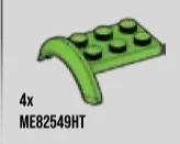 Vehicle Plate 2 x 3 with arched fender in Green, Soft Grass