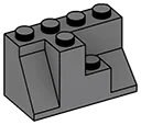 4 x 2 x 2 rock face in Gray, Dark (Flake)