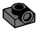 Bracket 1 x 1 with one stud on side, ascending in Gray, Dark (Flake)