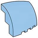 Slope brick 45 2 x 3 skewed forward, left curve in Blue, Deep Pastel