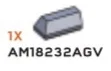 Slope 1 x 2 with Beveled Top on Three Sides in Gray, Light (Metallic)