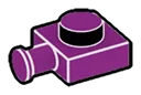 Plate Modified 1 x 1 with horizontal peg, flared end