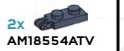 Hinge plate 1 x 2 with three fingers, locking in Blue, Smoke (Flake)