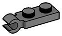 Plate 1 x 2 with horizontal clip in Gray, Dark (Flake)