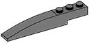 Slope Brick 1 x 1 x 8 with transverse half-curve in Gray, Dark (Flake)