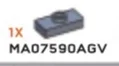 Plate Modified 1 x 2 with one stud, centered in Gray, Light (Metallic)