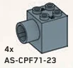 Hinge Brick 2 x 2 x 3 with side Connector in Gray, Light (Metallic)
