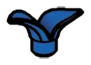 Foliage: pair small leaves on small connector pin in Blue