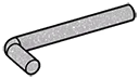Bar 1 x 4 with elbow in Gray, Steel