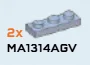 Plate 1 x 3 in Gray, Light (Metallic)