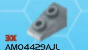 Slope brick 33 1 x 2 with studs on slope in Gray, Cool Dark (Flake)