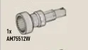 Lock joint, female, on axle pin in Clear (Translucent)