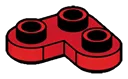 Plate Round 2 x 2 Corner w/ Rounded Corners in Red, Flame