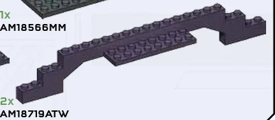 Arch 1 x 24 x 3 with 2 x 8 Plate Addition in Purple, Dark (Metallic)