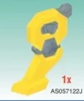 Body part: Power Rangers Ninja Storm Lion Zord, Left Front Leg Yellow w/ Gray & Black Printing in Yellow