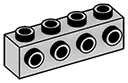 Brick Modified 1 x 4 with side studs in Gray, Dull