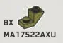 Slope Inverted 45 1 x 2 on 1 x 1 plate in Green, Olive Drab (Infinite Green) (Metallic)