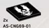 Tile 3 x 3 - Black w/ Post-Covenant War UNSC Logo (Vulcan Gunship) in Black