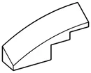 Brick 1 x 2 x 4 with curved top and lateral slope, left in White