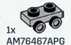 Bracket Plate 1 x 2 with side studs in Gray, Steel