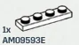 Plate 1 x 4 in White