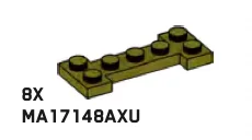 Plate Modified 2 x 5 with cutouts in Green, Olive Drab (Infinite Green) (Metallic)