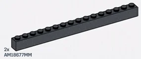 Brick 1 x 16 in Gray, Dark (Metallic)